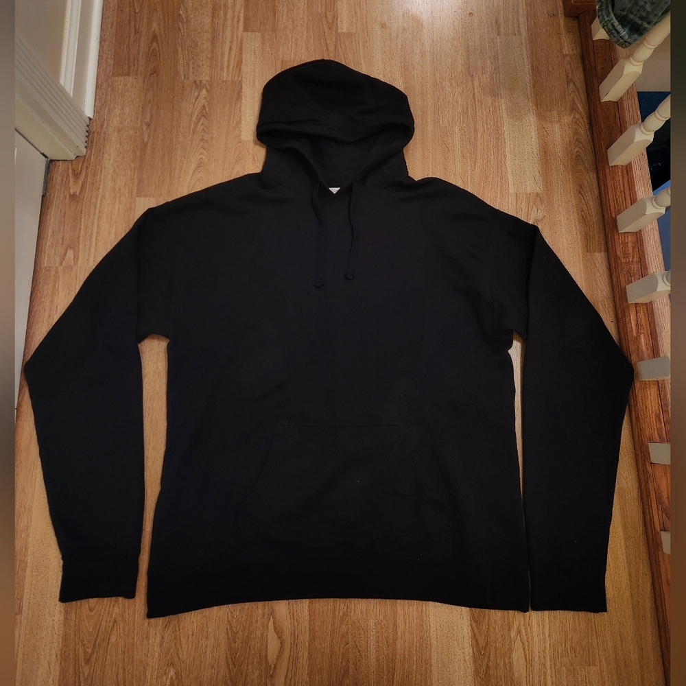 Hanes Ring Spun Cotton Comfort Wash Hoodie Sweatshirt Black Large